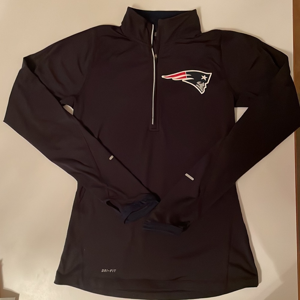 Nike Navy Long Sleeve Tee with Logo